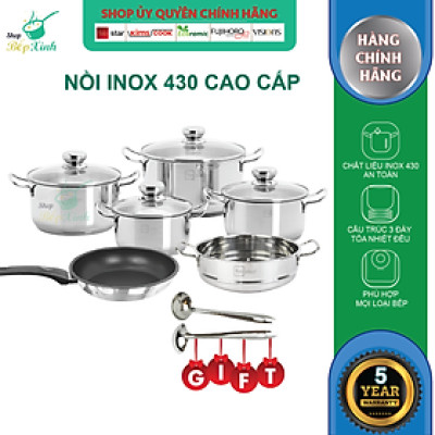 Bộ Nồi Inox Xửng Hấp Và Chảo Chống Dính Fivestar (24cm)