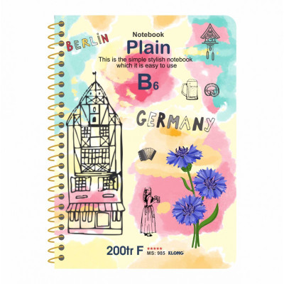 Sổ lò xo đơn KLONG B6 Plain ruột trơn 70/76; MS: 985