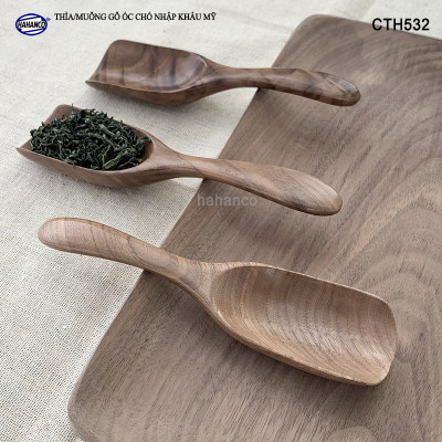 Muỗng xúc trà gỗ Óc Chó - Trong văn hóa Nhật Bản (16cm) CTH532 - Xúc gia vị, cafe, deccor - An toàn cho sức khỏe