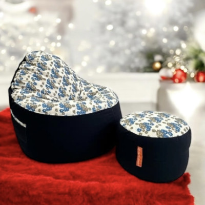 Ghế Lười Coco Hoa Cúc Xanh Size L Home Dream