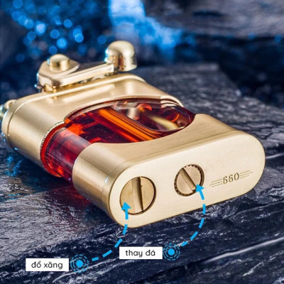 Vỏ Hột Quẹt Bật Lửa Xăng Bấc Đá 660 Thiết Kế Lộ Thiên Đẹp Độc Lạ - Giao Màu Ngẫu Nhiên
