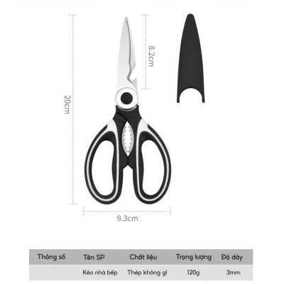 COMBO 2 Kéo Nhà Bếp Cắt Gà, Mổ Cá Đa Năng Thép Không Gỉ