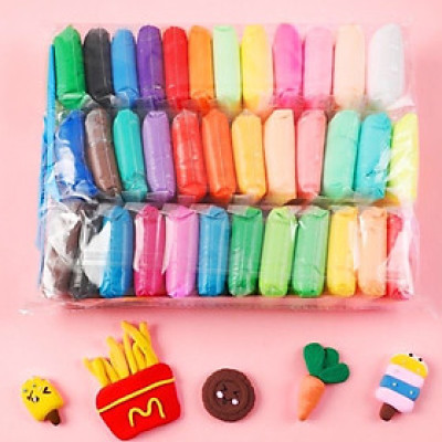 Đất Nặn Nhiều Màu - Chất Liệu An Toàn Đất sét tự khô an toàn Lốc 36 màu cao cấp Softclay nặn hình, làm Butter slime