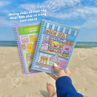 Sổ Tay Lò Xo A5 Kẻ Ô Vuông 100 Trang 100gsm - Cô Tiên Xanh - Cửa Hàng Slime