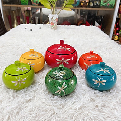 Hủ Cam Sơn Mài Cao Cấp Đựng Bánh Kẹo. Trang Trí Bàn Văn Phòng, Phòng Khách, Quà tặng ý nghĩa