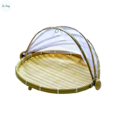Lồng bàn tre, mẹt lồng bàn gấp gọn decor nhiều Size thân thiện với môi trường 42cm