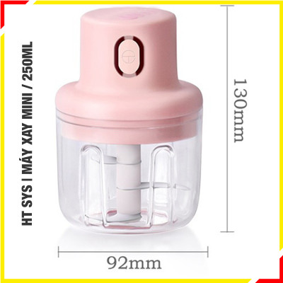 Máy xay tỏi ớt bằng pin HT SYS - Sạc USB- Dung tích 250ML - Hàng Nhập Khẩu