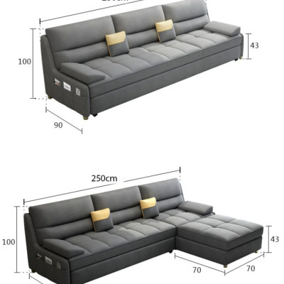 Sofa giường đa năng hộc kéo cao cấp HGK-19 ngăn chứa đồ tiện dụng Tundo KT 2m5