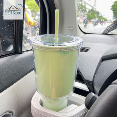 Ly nhựa 2 lớp dung tích lớn 1L Lock&Lock double wall cold cup HAP527
