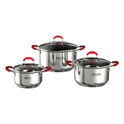 Bộ Nồi Inox 5 Đáy Sunhouse Mama SHG2503MSD (16 - 20 - 24 cm)