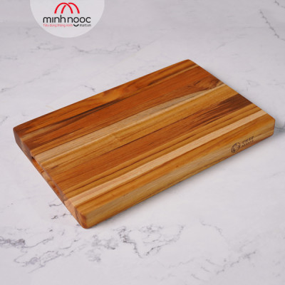 [Chính hãng] Thớt gỗ Teak ghép ngang, hình chữ nhật 20x30x2,5 cm - MSP CG01. Dùng cắt, thái, khay trưng bày thực phẩm.