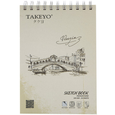Sổ Vẽ Lò Xo Takeyo 8522 A5 - 50 Tờ - Mẫu Ngẫu Nhiên
