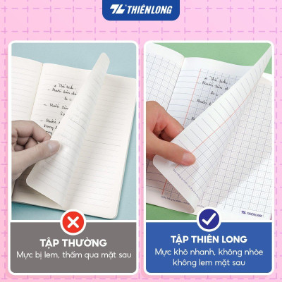 Combo 5/10 Tập học sinh chống lóa 48 trang 4 ô ly vuông 2.5mm 100gsm Thiên Long NB-115/AK - PB Akooland - Mẫu ngẫu nhiên