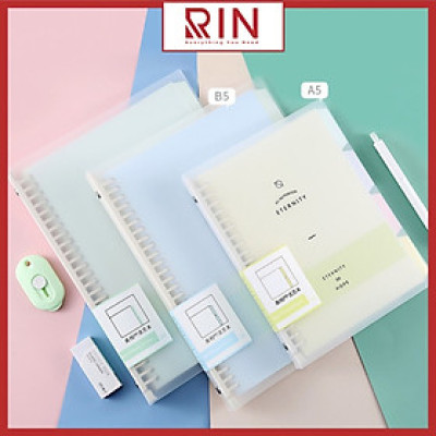 Sổ Tay Ghi Chép Gáy còng nhựa / Binder Gáy Lò Xo ghi chép 120 Trang - Màu Pastel - Có kèm giấy