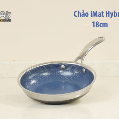 [Hàng chính hãng] Chảo chiên/ rán iMAT Hybrid Blackcube chống dính Ceramic lòng xanh size nhỏ 18cm