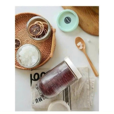 Combo 05 Hũ Thủy Tinh Vân Sọc, Lọ Thủy Tinh Nắp Vặn Đựng Gia Vị, Thực Phẩm 900ml - HÀNG CHÍNH HÃNG MINIIN