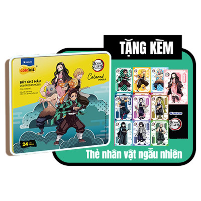 Hộp 12 Bút Chì Màu Thanh Gươm Diệt Quỷ - Colokit CPC-C042/DS - Hộp Thiếc