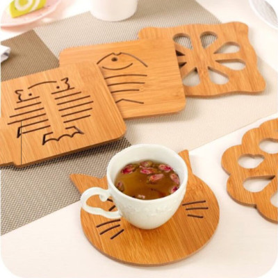 6 Miếng Lót Cốc , Lót Nồi Bằng Gỗ 