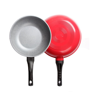 Tặng cặp nhấc nồi silicon cao cấp - Combo 2 món, nồi chống dính Kimscook  24cm và Chảo đúc Ecoramic sâu lòng 28 cm đỏ