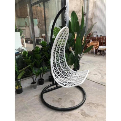 Hàng Siêu Cấp Xích đu đan, ghế lười, nôi treo thư giãn đọc sách sân vườn mây nhựa, dáng hình thìa  - Giá Tại Xưởng