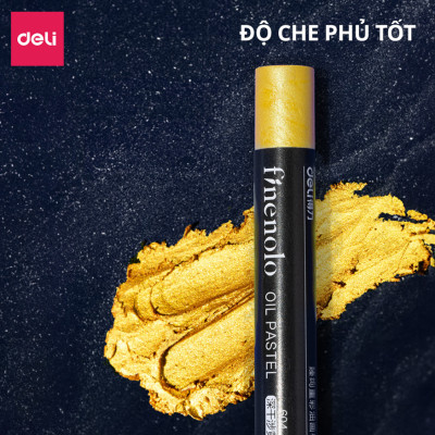 Bút Sáp Dầu Nhũ Cao Cấp Siêu Mịn Deli Màu Tươi An Toàn Cho Học Sinh Họa Sĩ Chuyên Nghiệp Sơn Dầu