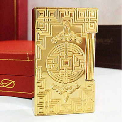 Vỏ Hột Quẹt Bật Lửa Gas Đá S.T Upon D23V Thiết Kế Họa Tiết Hoa Văn Độc Đáo - Dùng Gas Đá Cao Cấp