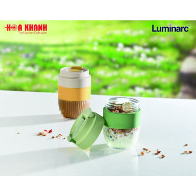 Ly Thủy Tinh Có Nắp Luminarc Coffee Cup Green 350ML - V2210