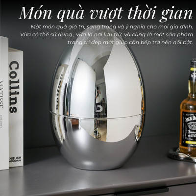 Quả trứng ABS/Inox 304 DandiHome cao cấp đựng dao, thìa, nĩa, decor bàn tiệc, phòng bếp (không kèm dao thìa nĩa)