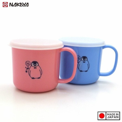 Cốc nhựa nắp mềm dành cho bé Nakaya 200ml P/B (Xanh/ Hồng) - Hàng nội địa Nhật Bản nhập khẩu chính hãng