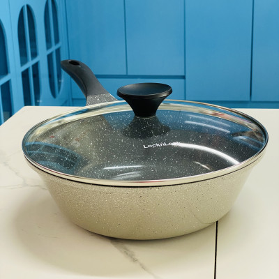 Chảo Sâu Lòng Đáy Phẳng Đá Stone 7 Lớp Cao Cấp 30cm LCA6305D (cam kết hàng chính hãng)