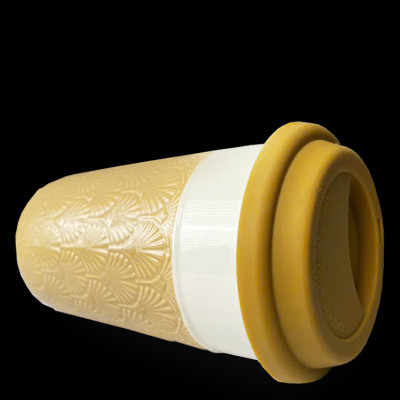 Cốc sứ La Fonte nắp silicone - 006477