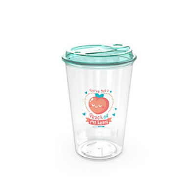 Ly Nhựa Trong DUY TÂN 600ml - 800ml | Có Nắp Cắm Ống Hút - Nắp Đậy An Toàn (Giao màu ngẫu nhiên)