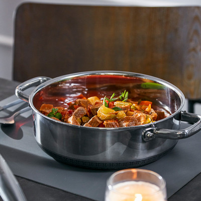 Nồi Inox 304 đúc liền khối Vincent chống dính Blackcube 2 mặt 24cm