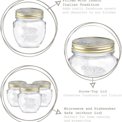 Hũ thủy tinh 500ml Quattro Invetro Ý - Hàng Chính Hãng