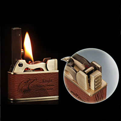 Vỏ Hột Quẹt Bật Lửa xăng đá bọc da Jobon ZB-612E họa tiết hình rồng, đại bàng