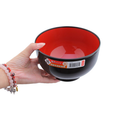 Combo 02 Bát nhựa Nakaya màu đen lòng đỏ - Nội địa Nhật Bản