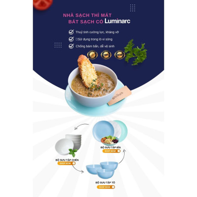 Đĩa Thủy Tinh Luminarc Diwali Trianon Trắng 20cm - bộ 6 đĩa - N3647