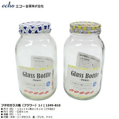 Chai thủy tinh có nắp Echo Glass Bottle 1.0L - Hàng Nội Địa Nhật Bản