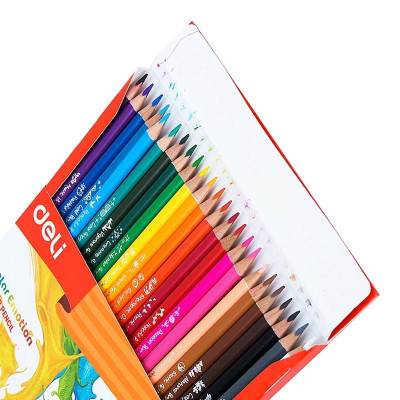 Bút chì màu học sinh 3 cạnh Deli 12/ 18/ 24/ 36 màu/hộp - EC00200/EC00210/EC00220/EC00230