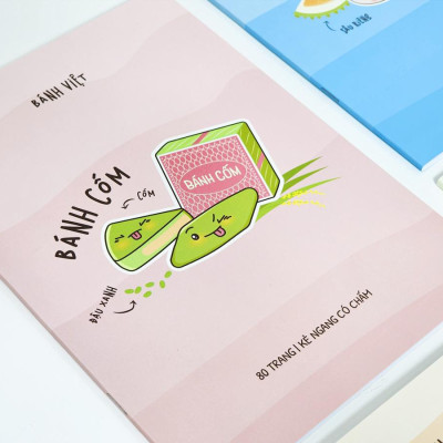 Tập Học Sinh Bánh Việt - Miền Bắc - Kẻ Ngang Có Chấm - 80 Trang 70gsm - Fahasa 05 - Mè Xửng