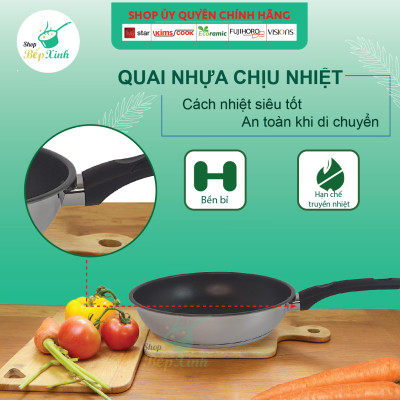 Chảo Chống Dính Bếp Từ 3 Đáy Fivestar Tặng 5 Muỗng (26cm)