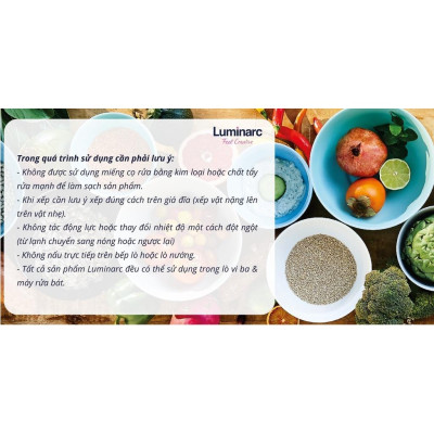 Đĩa Thủy Tinh Luminarc Diwali Granit 25cm - bộ 6 đĩa - P0870