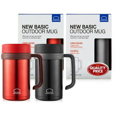 Bình Giữ Nhiệt Lock&Lock New Basic Table màu đen LHC4026B 500ml - Hàng chính hãng, nắp bình 3 lớp tiện lợi - JoyMall