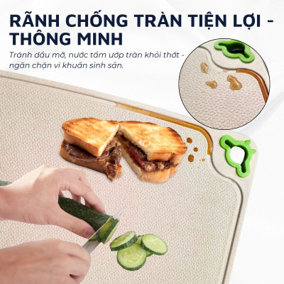 Thớt ricehusk DandiHome chống nấm mốc, an toàn sức khỏe