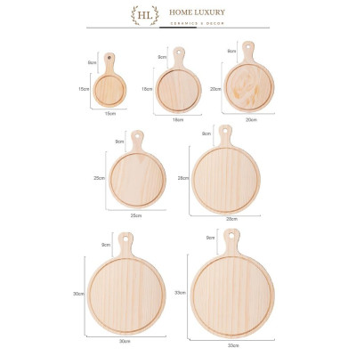 Đế đựng pizza | Đế tay cầm để sườn BBQ | ĐĨA GỖ - TRE DECOR ĐỰNG BÁNH ĐỰNG ĐỒ NƯỚNG TỰ NHIÊN CÓ TAY CẦM CHUYÊN DỤNG