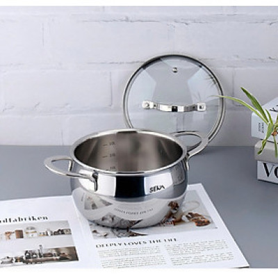 Nồi Lẩu, Luộc Gà SEKA size 16, 18, 20, 22 và 26cm, Inox Cao Cấp Dày dặn đẹp, Nồi bếp từ, bếp hồng ngoại, bếp gas