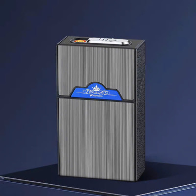 Hộp Đựng Nguyên Bao 20 Điếu: Tiện Lợi Với Bật Lửa Châm Điện Hồng Ngoại 2in1 và Sạc USB