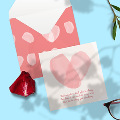 Thiệp Valentine SDstationery Tình Yêu Cho Ta, thông điệp tình yêu ý nghĩa, minh họa màu nước, vuông 12x12 cm