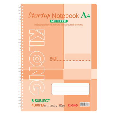 Sổ kẻ ngang lò xo đơn Startup KLONG A4 400 trang 58/92; MS: 394