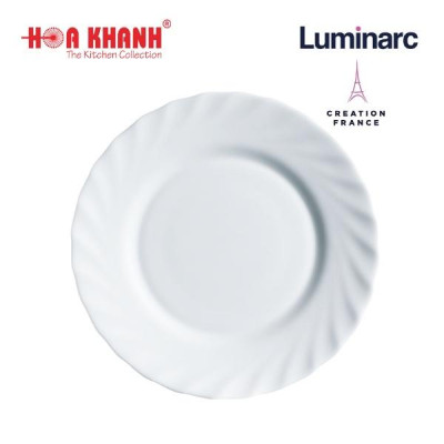 Đĩa Thủy Tinh Luminarc Diwali Trianon Trắng 20cm - bộ 6 đĩa - N3647